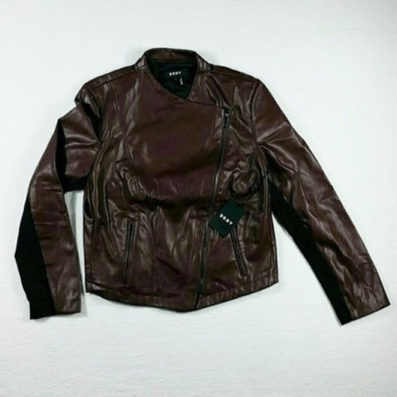 DKNY Foundations Faux-Leather Moto Jacket - Picture 4 of 4